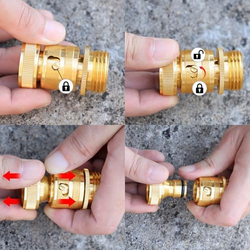 UNWAVER Garden Hose Quick Connect with Shutoff Valve Kit for Nozzles-2Pack - Image 3