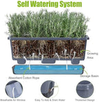 Window Box Planter 4 Packs, 17 Inches Rectangle Flower Pots with Drainage Holes & Trays, Pots for Vegetables, Herbs, Flowers, Garden Windowsill Balcony (Grey, 17 * 5.1 * 6 inch) - Image 7