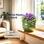 Self-Watering Ceramic Pot for African Violet Indoor Plants - Image 2