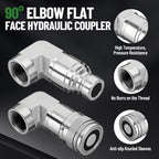 90° Elbow Flat Face Hydraulic Coupler, 1/2" Body Size x 3/4" NPT - Image 2