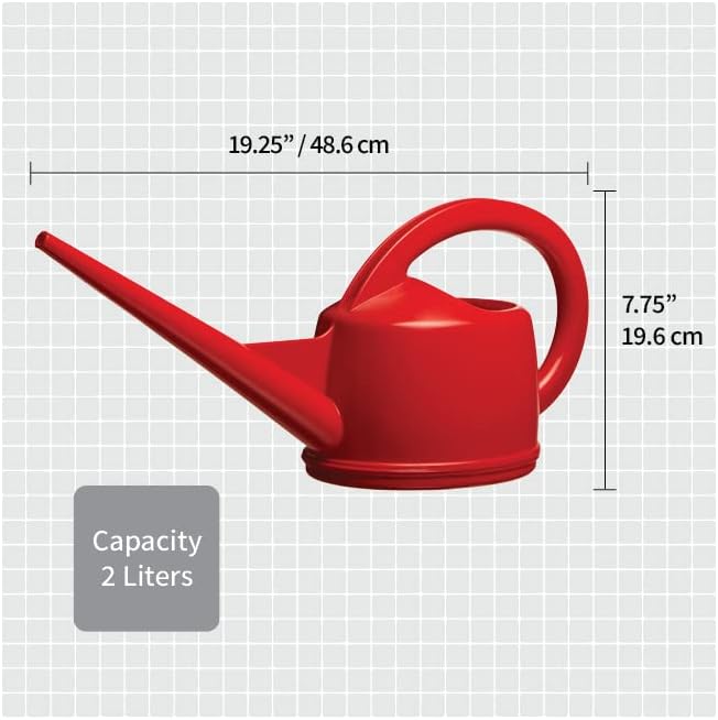 Consolidated Plastics Durable Swiss Watering Can with UV Protection, Ergonomic Handle for Indoor/Outdoor Gardening, Made in Switzerland (2 Liter) (Red) - Image 5