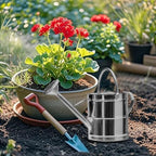 3 Gallon Metal Watering Can, Plants Stainless Steel Watering Pot with Long Spray Spout, Indoor Watering Can, Easy to Pour Flower Cans Outdoor Garden Large Capacity Ergonomic Handle, for Outdoors - Image 2