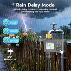 Insoma Water Timer, 1 Zone Outdoor Hose Timer for Garden Faucet with Auto/Manual/Rain Delay Mode, Sprinkler Irrigation Timers for Yard Lawn - Image 4