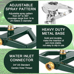 3 Sets Rotating 360 Degree Swivel Garden Sprinkler Pulsating Impact Sprinkler with Metal Base, Heavy Duty Adjustable Garden Hose Sprinklers System for Large Area Lawn Yard(Large Head) - Image 5