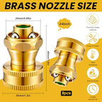 Hotop 9 Pack Big Shot Brass Hose Nozzle Adjustable Twist,3/4 Inch - Image 2