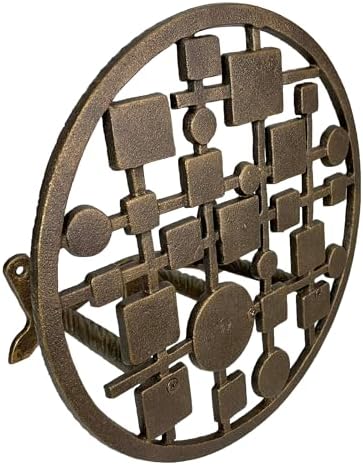Zeckos Garden Hose Holder Circles and Squares 12 Inch Cast Iron Bronze by Zeckos