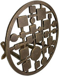 Zeckos Garden Hose Holder Circles and Squares 12 Inch Cast Iron Bronze by Zeckos