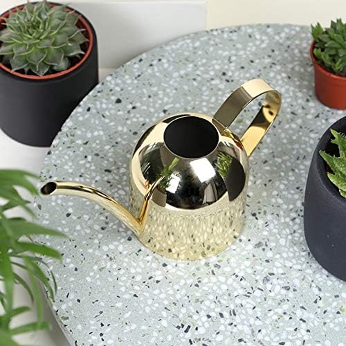 500 ml Stainless Steel Watering Can, Watering Can with Long Spout, for Indoor and Outdoor Indoor Plants (Gold) - Image 5
