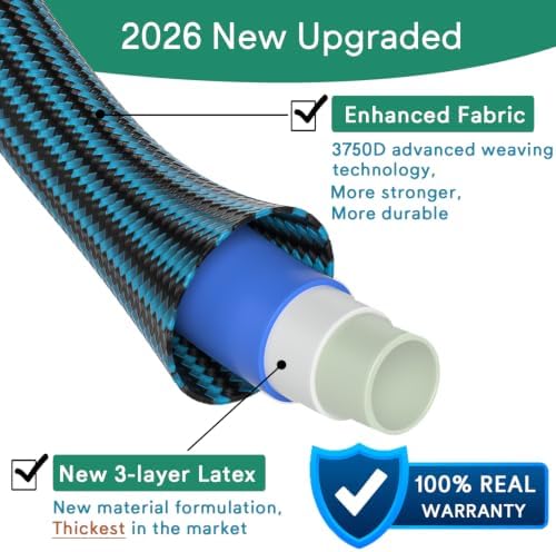 Expandable Garden Hose 75 ft, 2026 Upgraded Flexible Water Hose 75ft with 10 Function Spray Nozzle, 3/4" Leakpoof Solid Brass Fittings, Expanding Double Latex Core, Lightweight, No Kink, No Tangle - Image 3