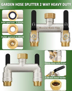 Hose Splitter 2 Way Heavy Duty, Brass Garden Hose Splitter - Image 4