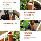 Tatuo 24 Pack Terracotta Watering Spikes Automatic Plant Waterer Devices Outdoor Indoor Use Plant Self Watering Devices Wine Bottle - Image 5