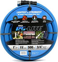 AG-LITE BSALONE15 1" x 15' Hot/Cold Water Rubber Garden Hose, 100% Rubber, Ultra-Light, Super Strong, 500 PSI, 50F to 190F Degrees, High Strength Polyester Braided, 2x Water Flow by BLUBIRD