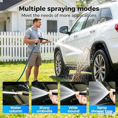 H2 Long Spray Gun + 3 Connectors, Multifunctional Car Wash Tool, 360° Adjustable Nozzle, Portable High Pressure Water Sprayer, Adjustable Garden Hose Nozzle Sprayer, Car Washing & Maintenan (2) - Image 3