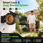 Tuyeho Heavy-Duty 5/8" Hose Auto Retractable Garden Hose Reel Wall Mount - Image 3