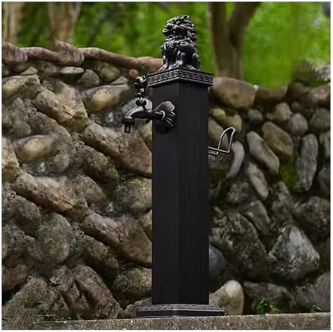 Floor Mounted Faucet Outdoor Water Pipe Vertical Fountain Irrigation Column,304 Stainless Steel Vertical Garden Water Column, Outdoor Courtyard Water Pipe with Locking Copper Faucet, 76cm in by Unknown