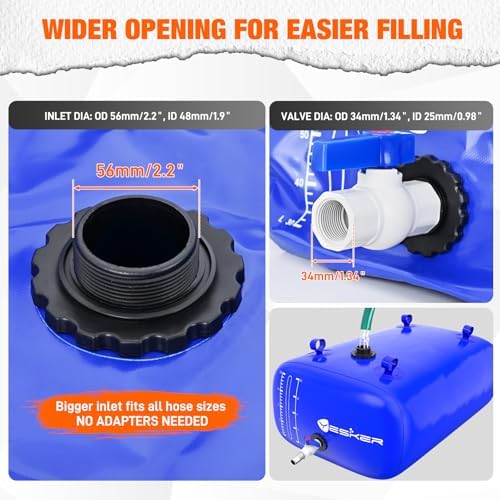 Yesker 63 Gallon Portable Water Tank Bladder for Camping Containers - Image 3