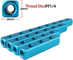 Aurorad Air Manifold Distributor 1/4" PT Thread Port 2 3 4 5 6 7 8 9 Way Pneumatic Quick Plug In Connector Hose Aluminum Block Splitter (Color : 8 Way 11 Port) - Image 5
