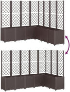Garden Planter Box with Trellis Brown 63"x63"x55.1" Set of 7 - Image 6