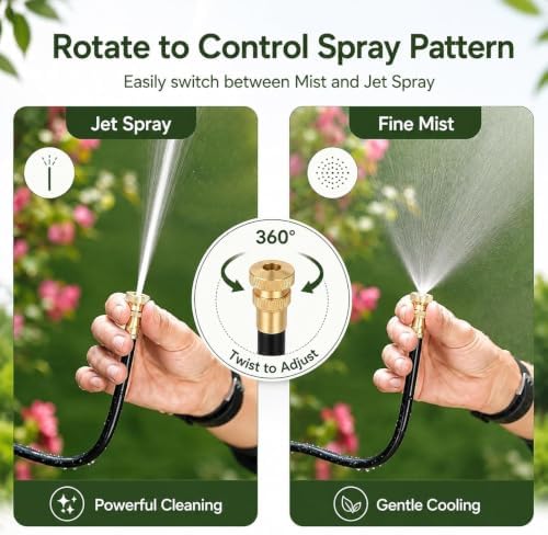 Garden Irrigation Flexible Fine Misters for Outdoor Plants Yard Lawn, Adjustable Sprinkler Nozzle with 360 Flexible Hose(35m/115ft) - Image 5