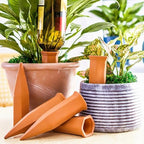 SagaSave Ceramic Plant Watering Devices 4 Pack Terracotta Vacation Plant Waterer Wine Bottle Watering Stakes Slow Release Plant Watering Spikes Perfect Self Watering Devices for Indoor Outdoor Plants - Image 3