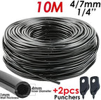 Garden Watering Hose Irrigation 4/7mm Pipe with Hole Punchers, Fit Drip Irriagtion System Kit Greenhouses Balcony 10m-30m(10m) - Image 2