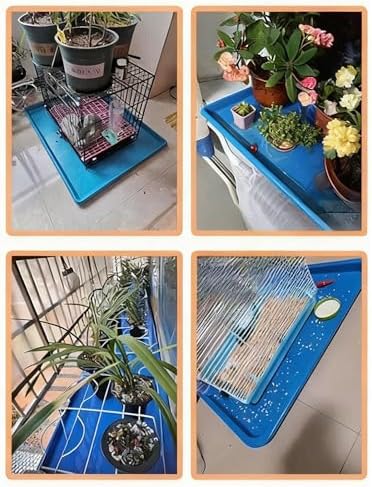 Rectangular Plastic Trays for Plants, Plant Watering Tray, PVC Material, Reinforced Bottom Mesh, Suitable for Both Indoor and Outdoor(Blue,58x55x3cm/23x22x1.2in) - Image 3