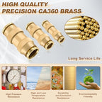 26PCS 1/4" 3/8" 5/8" Brass Dot Air Line Fittings Kit, Straight Union - Image 3