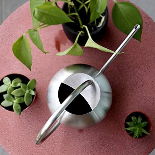 Long Nozzle Watering Can 1000ml Stainless Steel Metal European Plant Pot Sprinkler with Handle for Garden Household Tool (Color : Silver) - Image 4