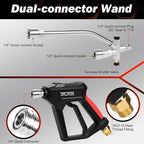 Pressure Washer Foam Gun & Dual Connector Accessory, Short Power Washer Gun & Foam Cannon & Double Tip Attachment Car Wash Kit, 1/4" Quick Connector, M22 Male Inlet, 4000 PSI Foam Sprayer - Image 4