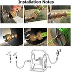 Portable/Wall Hose Reel Set, Outdoor Hose Holder Storage, Heavy Duty Garden Hose Reel with Flexible 2/1" PVC Rubber Hose, Home Hose Storage Solution,10m (30m) - Image 6