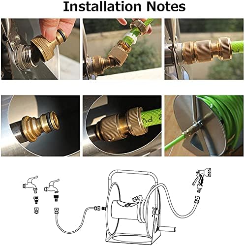 Portable/Wall Hose Reel Set, Outdoor Hose Holder Storage, Heavy Duty Garden Hose Reel with Flexible 2/1" PVC Rubber Hose, Home Hose Storage Solution,10M,10m - Image 6