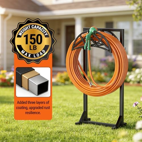 Garden Hose Reel, Heavy Duty Water Hose Holder for Outside - Image 3