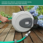 Retractable Garden Hose Reel, Wall Mounted with Auto Rewind, Swivel Bracket, 65.6 ft Hose, Multi-Pattern Nozzle, Any-Length Lock - Image 5