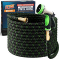 PowerFlow Metal Garden Hose, 50 Ft Non-Expandable Water Hose, Black by POWERFLOW