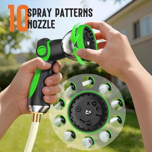 Retractable Garden Hose Reel 1/2" x 100ft, Wall Mounted Water Hose Reel with Auto Rewind, Any Length Lock, 180° Swivel Bracket & 9-Pattern Spray Nozzle, Heavy Duty Outdoor Hose Storage for Garden - Image 7