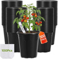 GroTheory 100 Pack 1 Gallon Nursery Pots, 6.7 Inch Plastic Pots for Plants by GroTheory