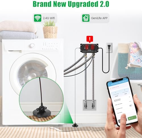 WiFi Smart Water Shutoff Valve with Leak Sensor, 3/4" Brass Valve & Extra Hose, Effortless Remote Control and Real-Time Water Leak Alerts via App - Image 2
