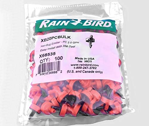 100 Rainbird XB20PC 2.0 GPH Drip Irrigation Emitters w/Free Installation Tool by Unknown