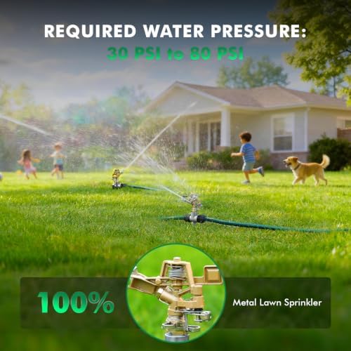 RESTMO 2 Pack All-Metal Impact Sprinkler Head on Sturdy Spike Base,Silver - Image 5