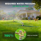 RESTMO 2 Pack All-Metal Impact Sprinkler Head on Sturdy Spike Base,Silver - Image 5