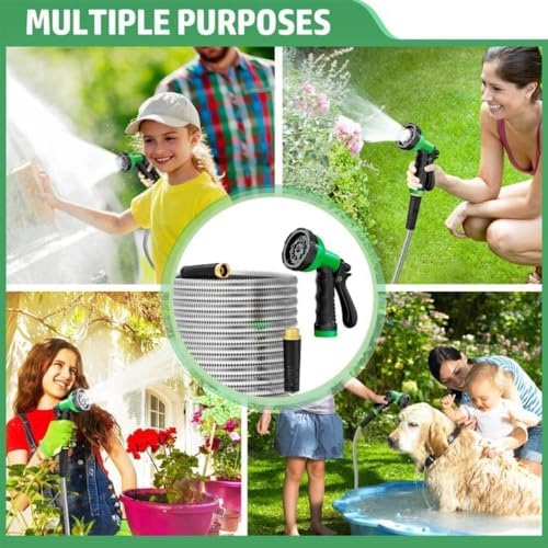 Garden Hose 100 ft Metal - Stainless Steel Metal Water Hose Flexible Heavy Duty Garden Hose No Kink Water Pipe (100 ft) - Image 6