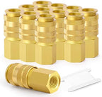 GASHER 12PCS 1/4-Inch Universal Brass Female Industrial Coupler,1/4 Inch NPT Female Threads Size,3 in 1 Quick Connect Air Coupler by GASHER