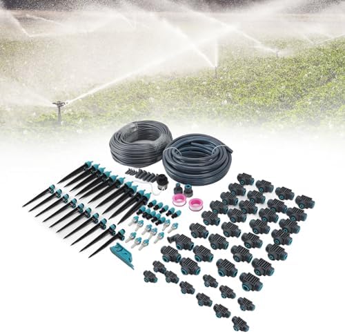 Drip Irrigation Kit, Large Irrigation Area Easy Installation Garden Watering System Automatic Watering System with 15m Thick 50m Thin Hose for Courtyard Balcony Greenhouse - Image 5