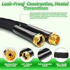 Non-Expanding Garden Hose 100FT, Lightweight Flexible Hose with 10 Function Nozzles, Leak-Proof Metal Interface, Kink Free, Wear-Resistant, Outdoor Long Hose Pipe for Car Wash, Yard, Lawn - Image 4