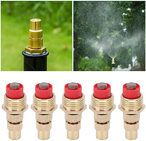 5Pcs Irrigation Nozzle, G1 2 Male Thread Brass Atomizing Nozzle with Filter, Irrigation Drippers Sprinklers for Garden Greenhouse Agricultural - Image 5