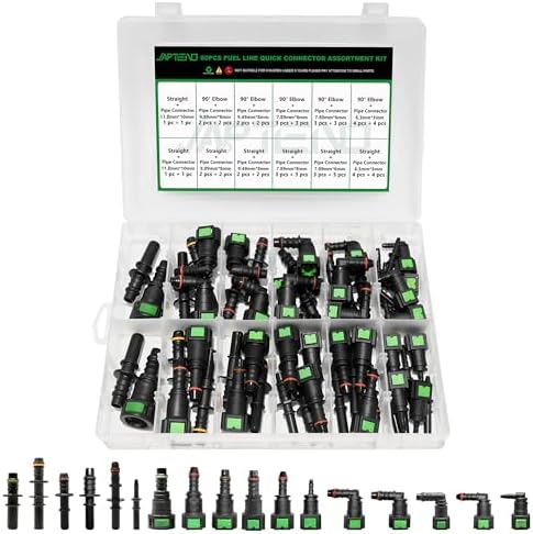 60pcs 17 Sizes Fuel Line Quick Connect Kit, Fuel Line Repair by Japtend