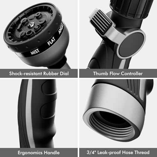 RESTMO Watering Wand Heavy Duty, 15-Inch Long Hose Nozzle Sprayer - Image 7