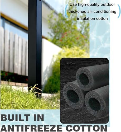 Freestanding Garden Hose Stand with Faucet - Stainless Steel Outdoor Garden Water Column - Floor Mounted Tap - Frost Free Outdoor Faucet - Hose Bib Extender - Image 4