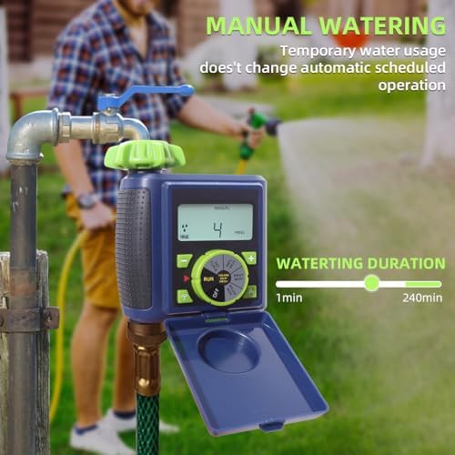 Garden Automatic Water Timer Digital Electronic Solenoid Valve Sprinkler Timer with Rain Sensor Waterproof Controller System - Image 3
