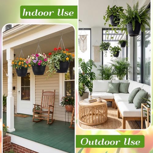 20 Pack Hanging Planter Basket 10 Inch with Drainage Tray - Image 5